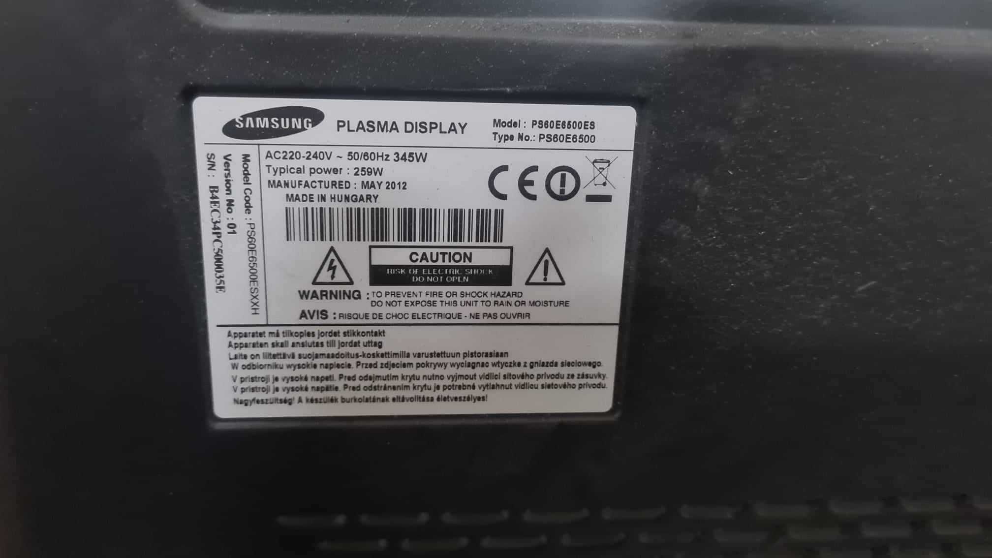 Telewizor Samsung PS60E6500 plazma 60 cali