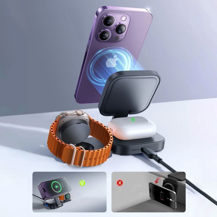 Ładowarka indukcyjna Qi Mag Safe 15W do iPhone Apple Watch AirPods