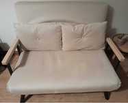 Sofá Cama HOMCOM Bege Aço, Espuma, Poliéster e Madeira 102x73x81cm