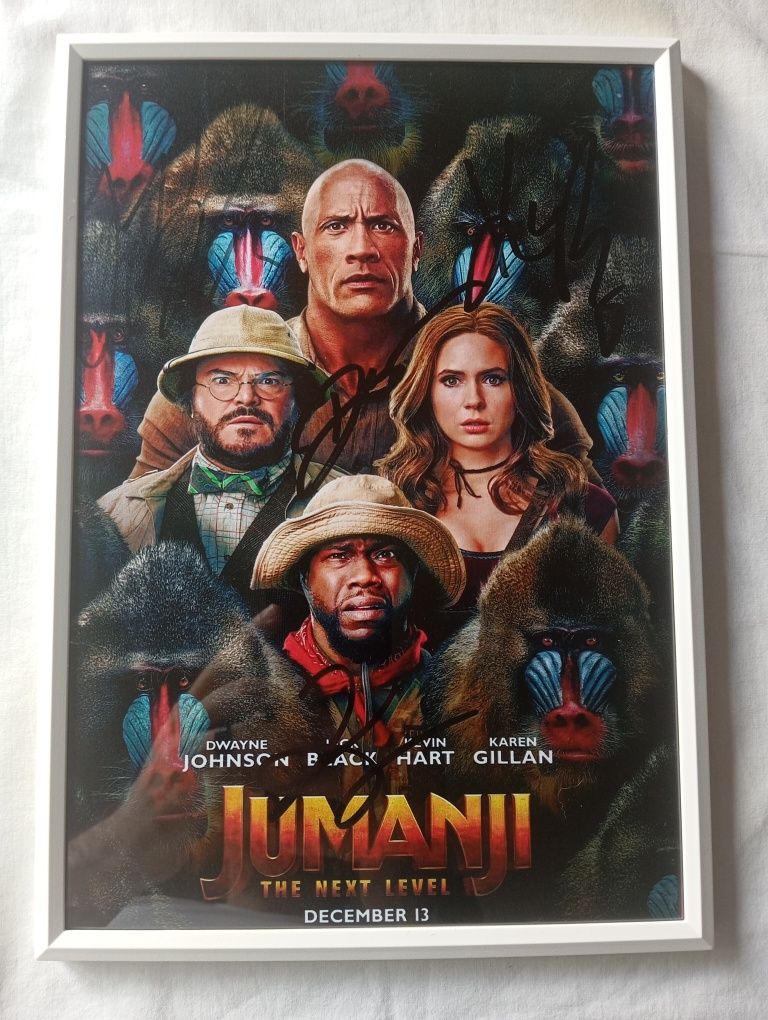 Moldura Filme Jumanji The Next Level com Autógrafos (A4)