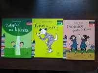 3 książki Pułapka na ktosia, Tytus w cyrku, Psotnice podwórkowe