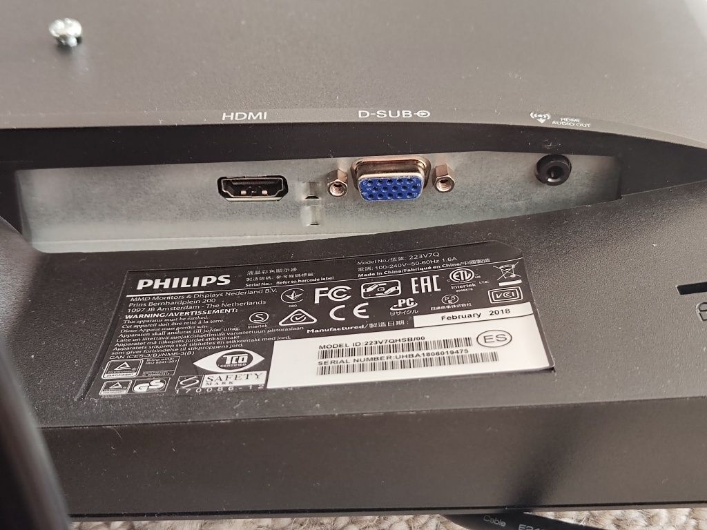 Monitor Philips 223v7q 21,5cali