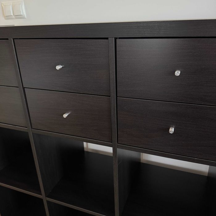Regał Kallax Ikea Czarnybrąz z szufladami