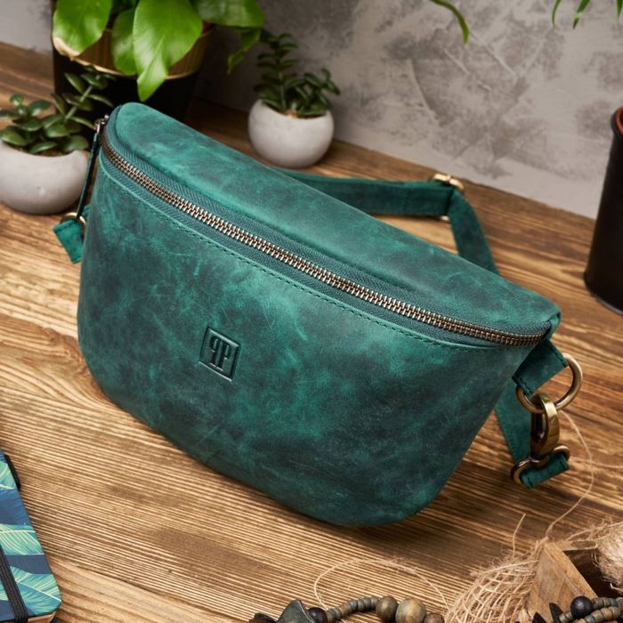 skórzana saszetka na pas vintage paolo peruzzi t-36-gr