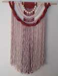 Painel em macrame cores cru e castanho
