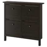 HEMNES Szafka na buty, 4 przegrody  czarnobrąz 107x22x101 nowa !! IKEA