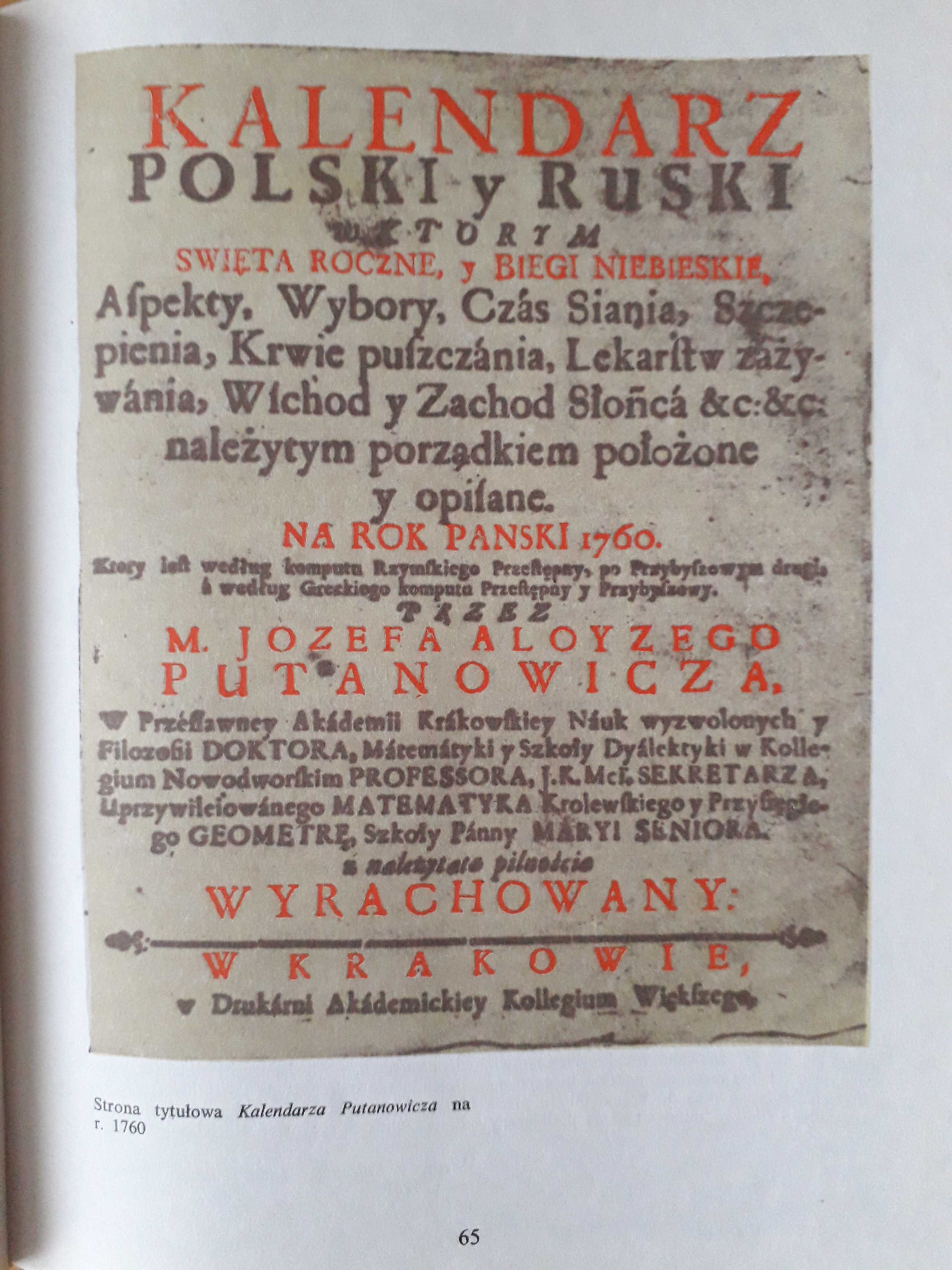 KALENDARZ PÓŁSTULETNI 1750 - 1800  Wybór Bronisław Baczko, Henryk Hinz