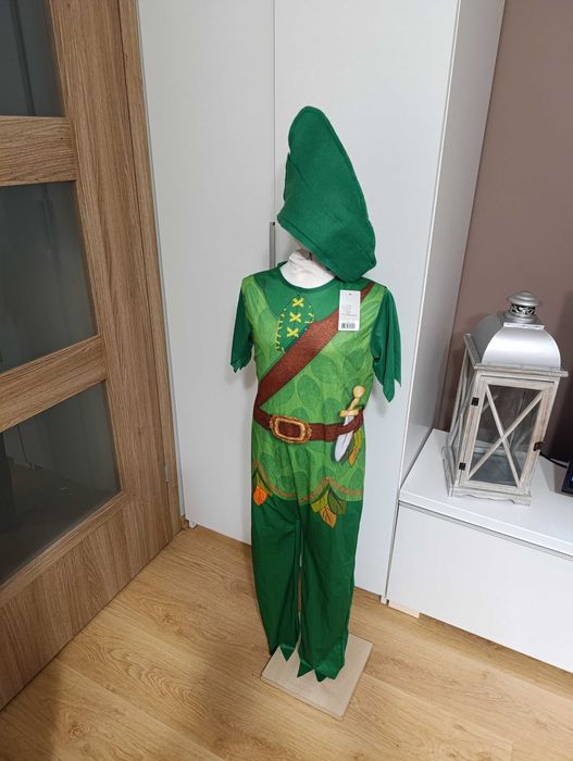 NOWY strój karnawałowy PIOTRUŚ PAN SKRZATA przebranie 134/140 (324