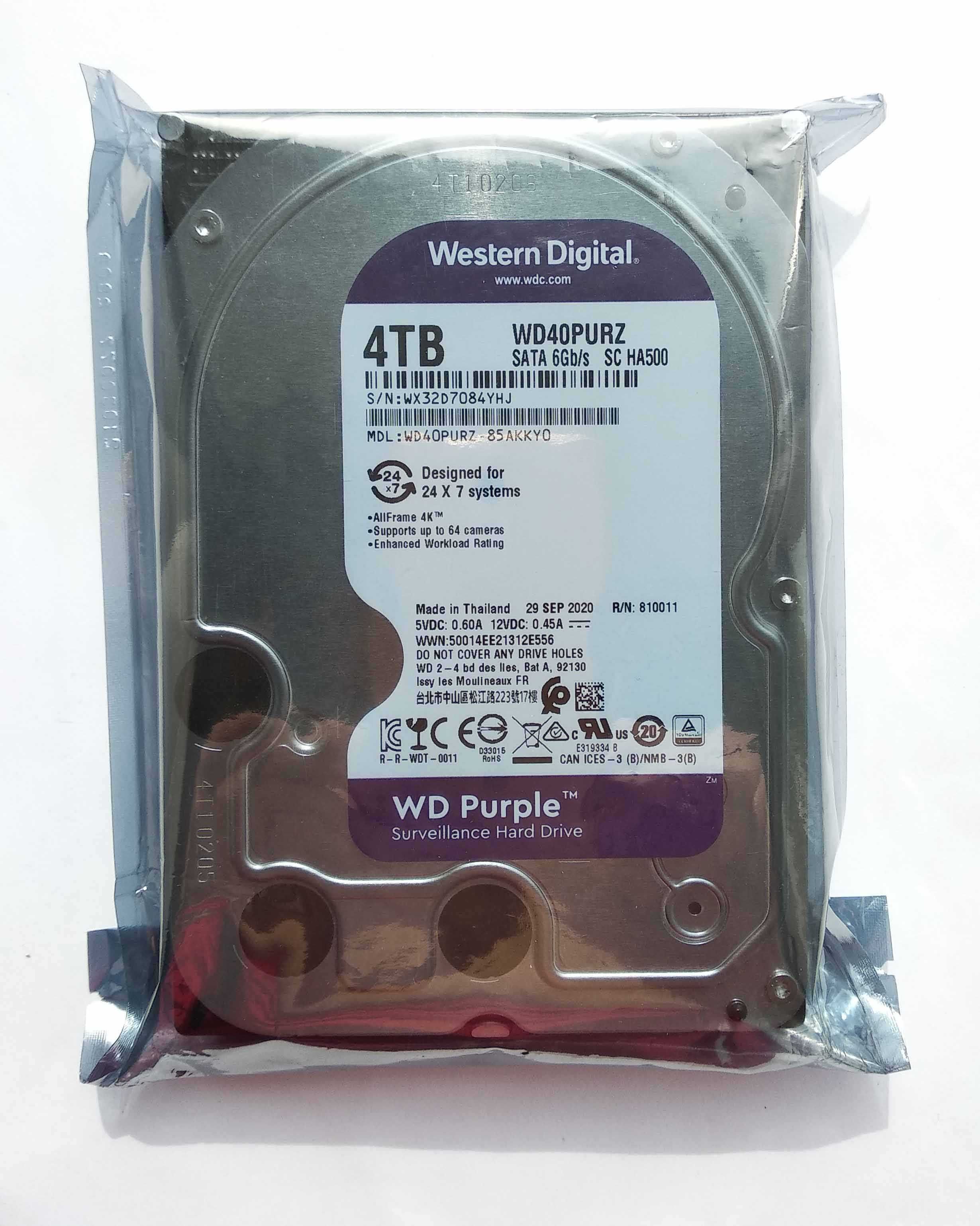 WD Purple 4TB (Новий, в упаковці) для відеонагляду