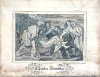 Maravilhosa antiga imagem bordada de cabelo "A sepultura de Cristo"