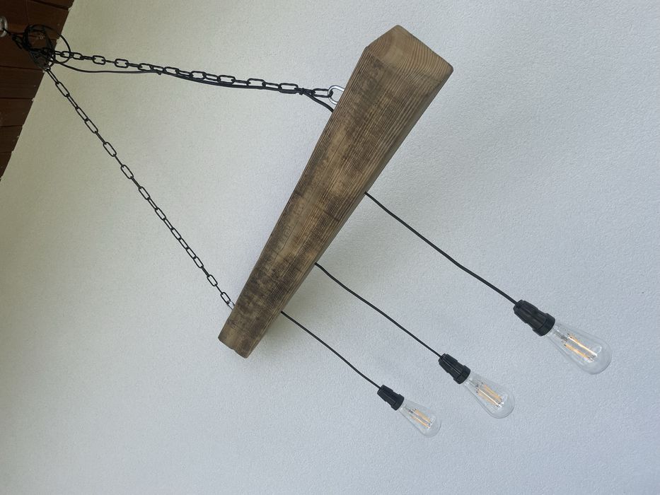 Lampa drewniana rustykalna