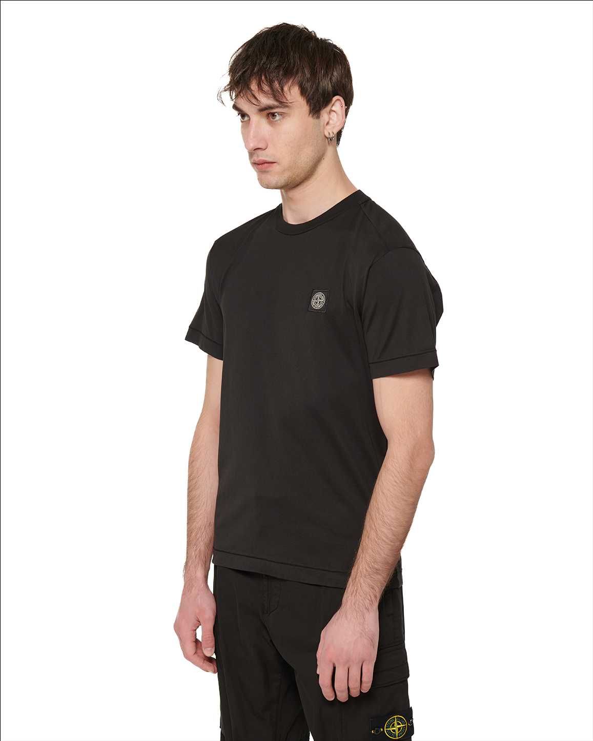 Футболка Stone Island 24113 Logo Patch T-shirt Black