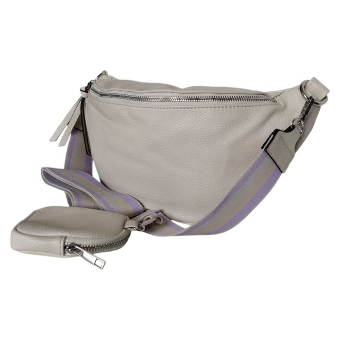 Duża Nerka Damska - Beżowa Torebka Damska Na Ramię - Saszetka + Etui