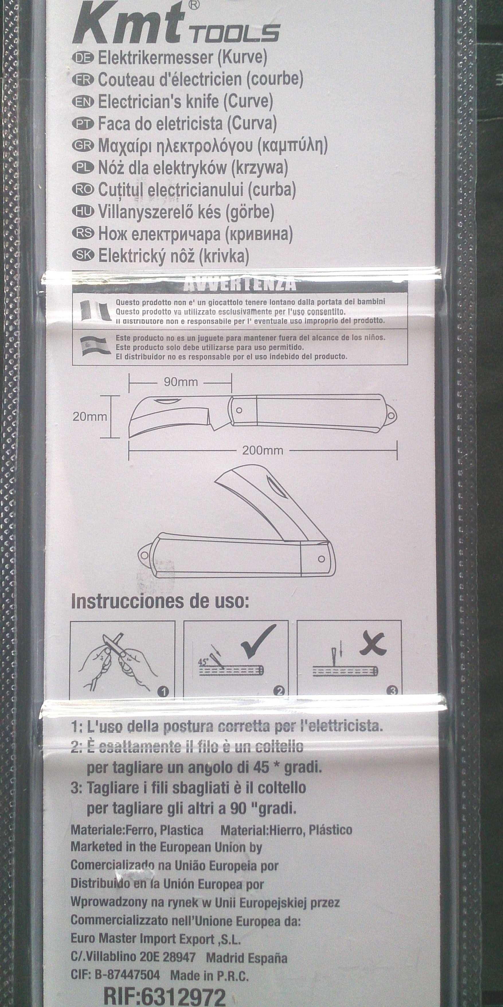 Canivete de Eletricista Dobrável 9 cm Cabo Cortar extremamente afiada