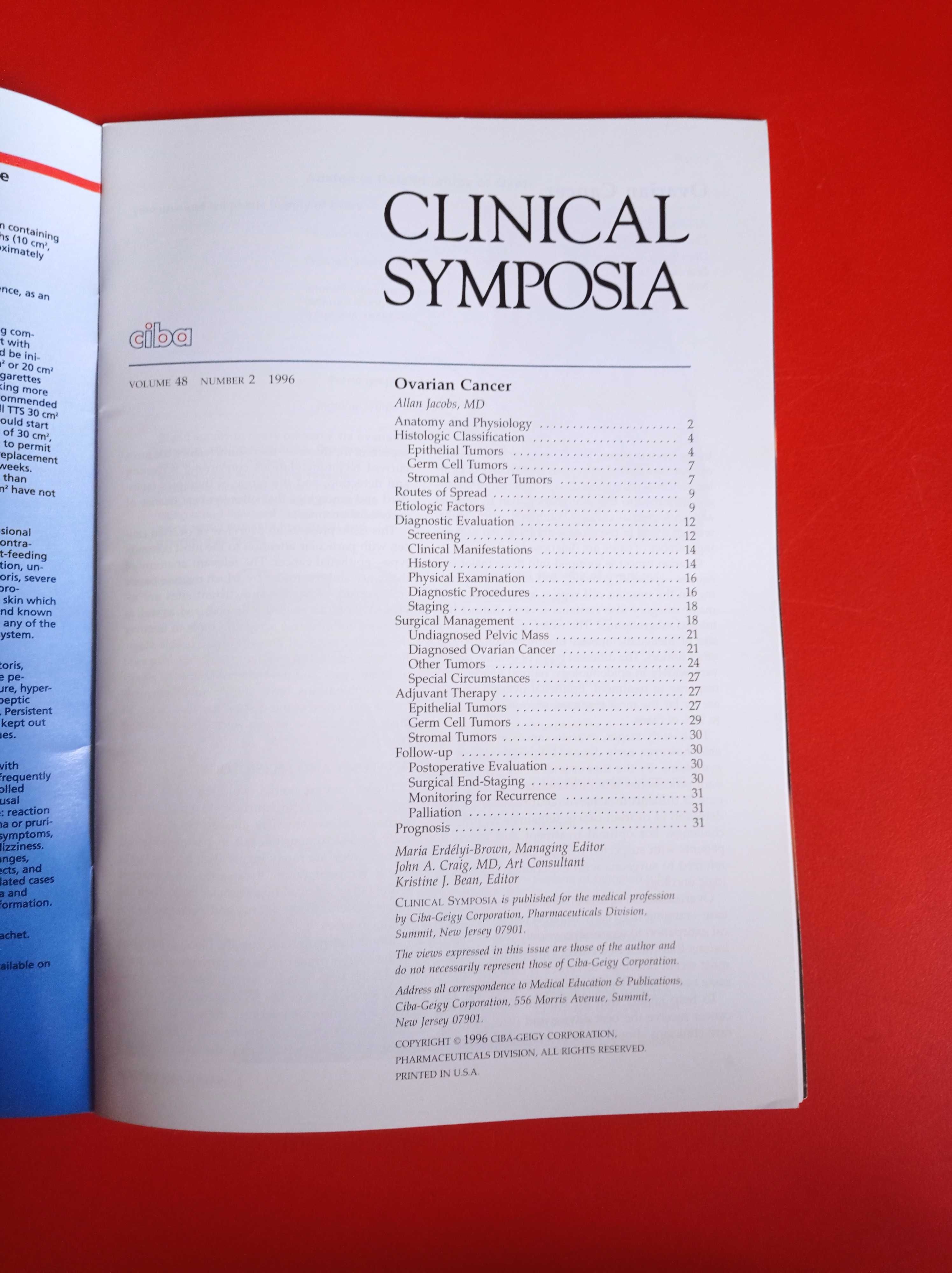 Clinical Symposia nr 2/1996, Ovarian Cancer, Rak jajnika