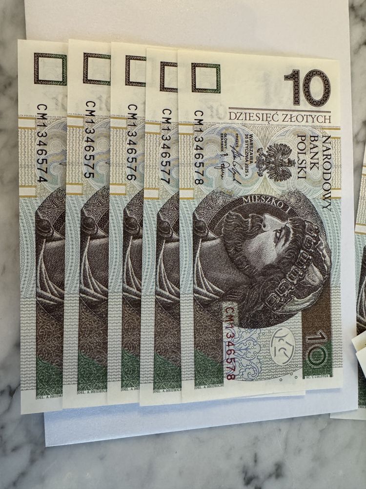 Banknot bankoty 10 zł nowe stan unc