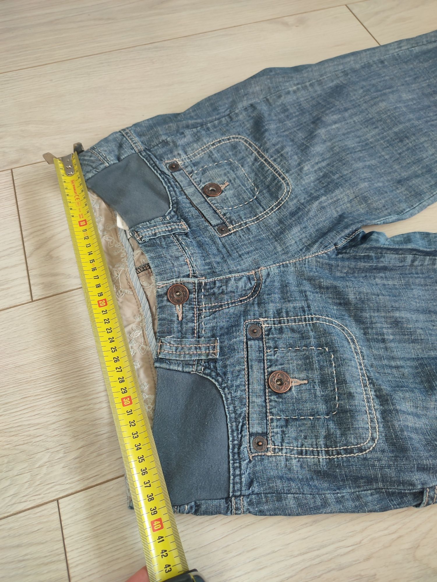 Spodnie ciążowe jeansowe szeroka prosta nogawka regulowane NEXT M 38