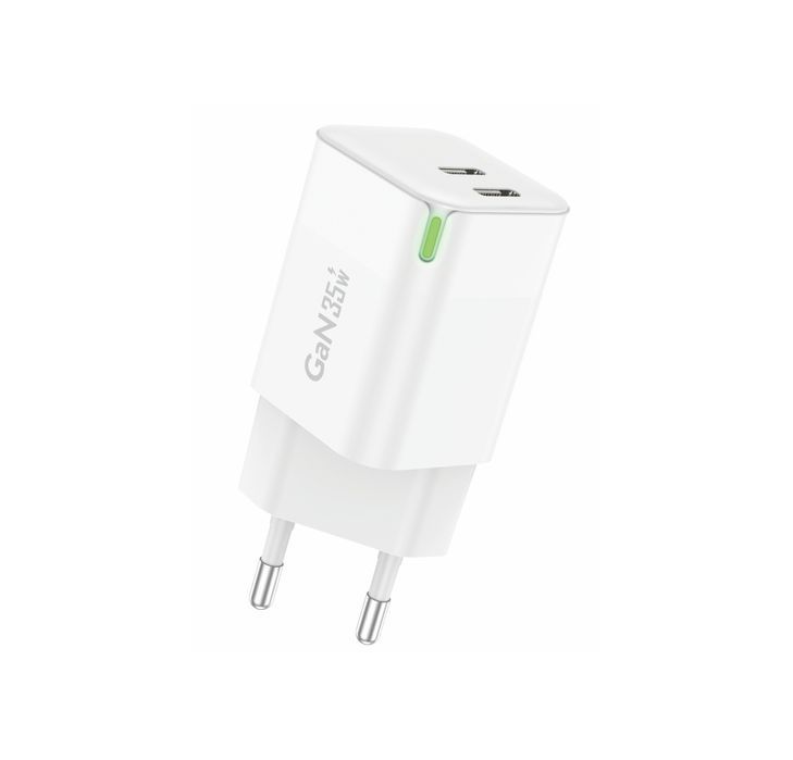 Foneng Ładowarka Sieciowa Gan35 Gan - 2Xtyp C - Pd 35W 3A Biała