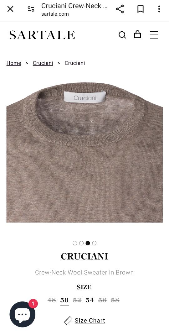 CRUCIANI Crew-Neck Brunello Wool Loro Sweater in Italy Brown
Crew-Neck