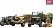 Academy 13416 model Jeep Kettenkrad Kubelwagen 1:72