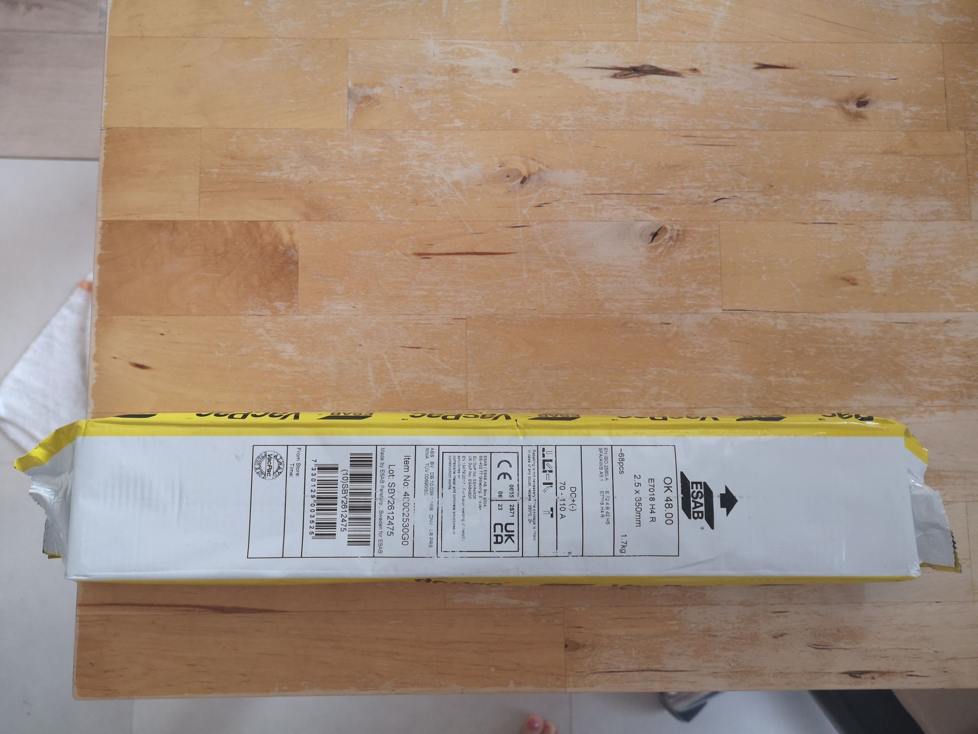 Elektroda OK 48.00 fi 2,5 x 350mm ESAB, E7018 H4 R, 68 sztuk