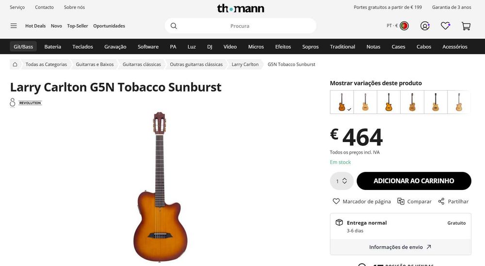 Sire Larry Carlton G5N (NOVA a menos 100€ que na loja)