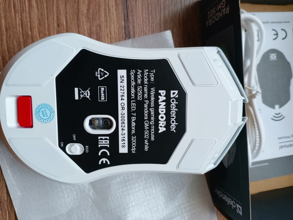 Мишка Defender Pandora GM-502 LED Wireless White