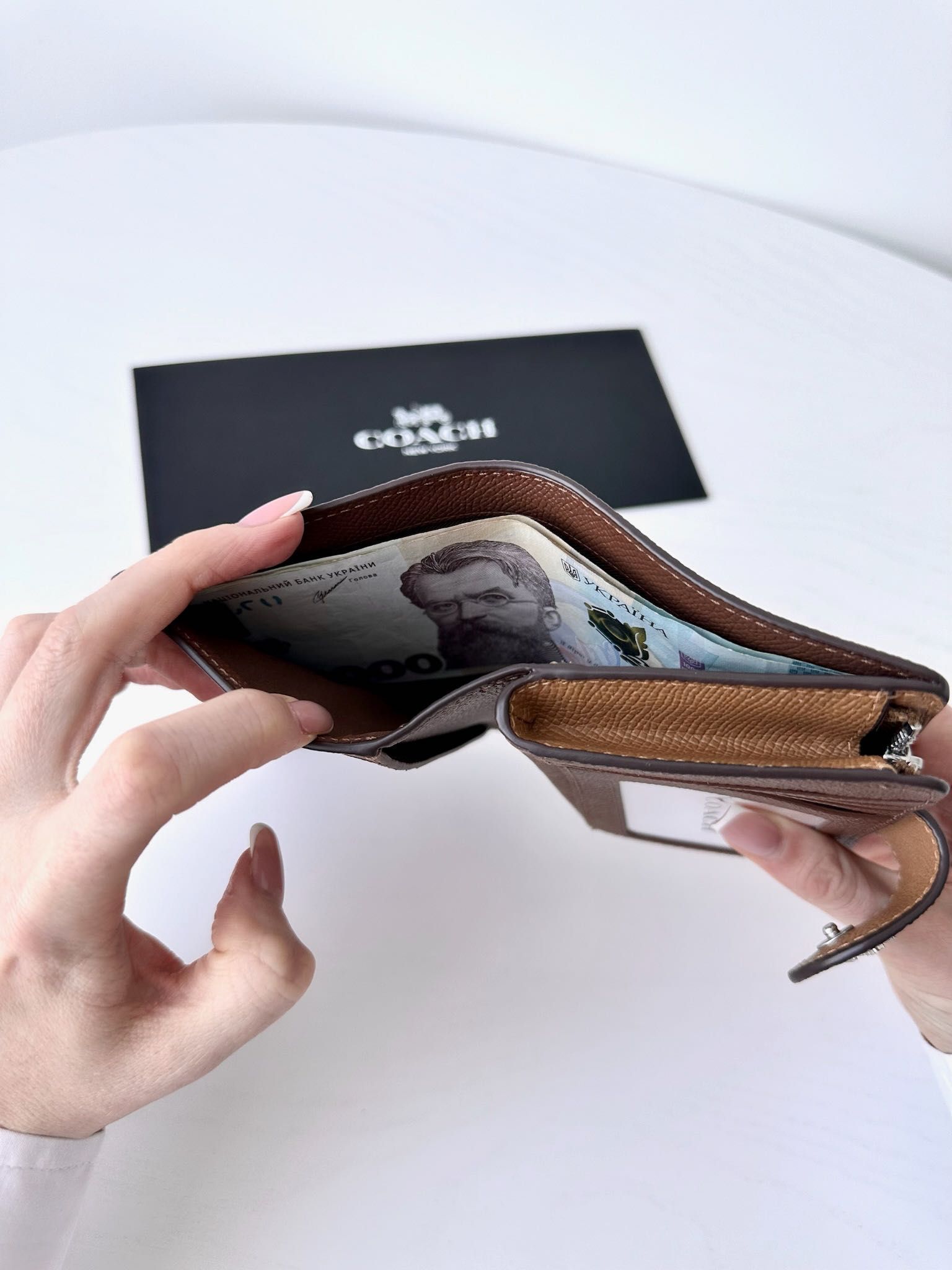 COACH Corner Zip Wallet Женский кожаный кошелек жіночий гаманець коач