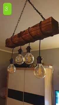 Lampa  wisząca loft stara belka retro vintage rustykalna  stare drewno