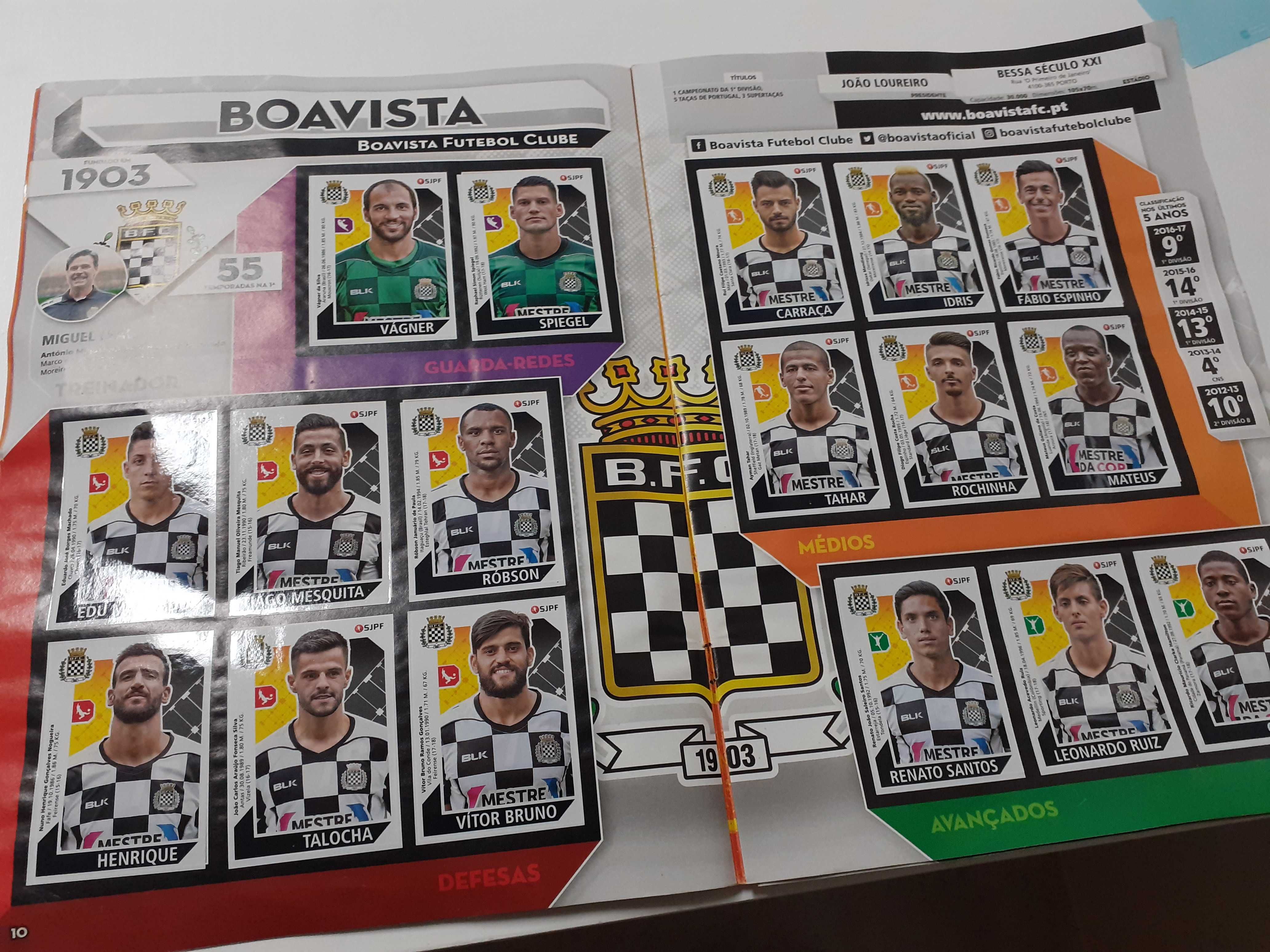 Caderneta cromos futebol 2017-18 completa