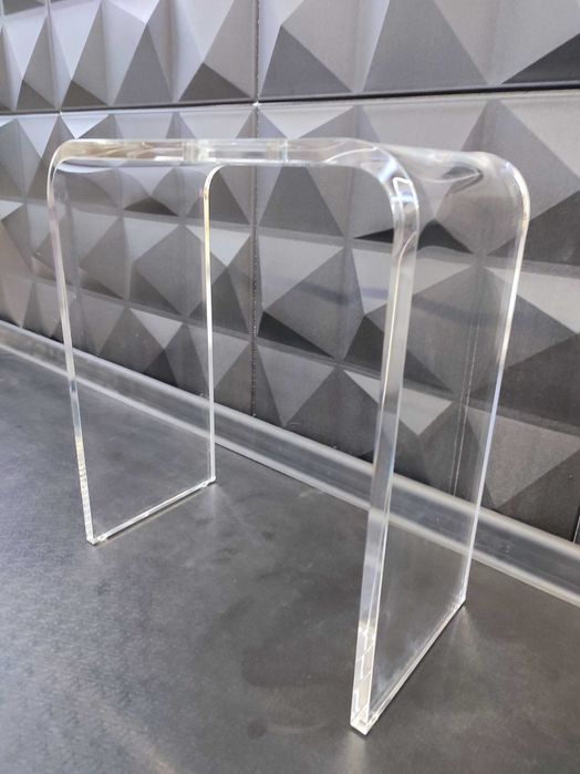 TABORET pleksi classic mini z rączką akryl bezbarwny