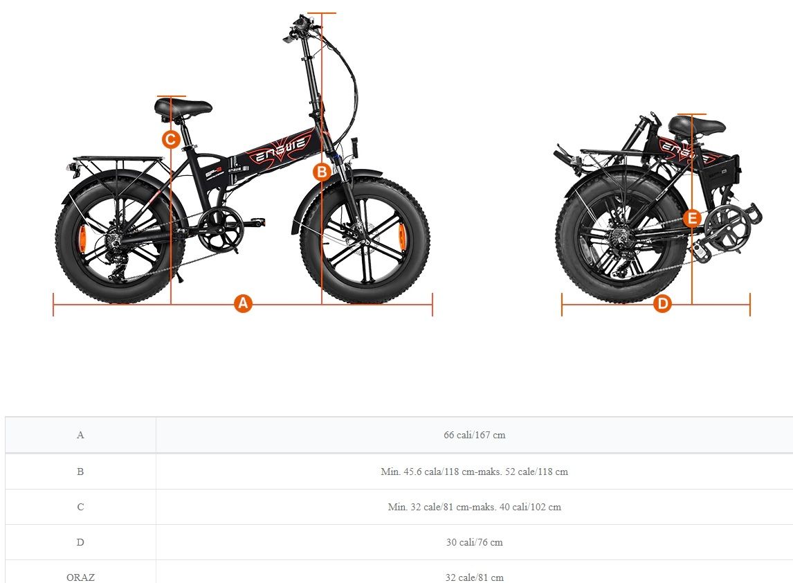 Rower Elektryczny Składany Engwe Ep-2 Pro 750W Orange