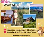 Weekend, góry, noclegi Poronin k.Zakopane, Wakacje, rodziny z dziećmi