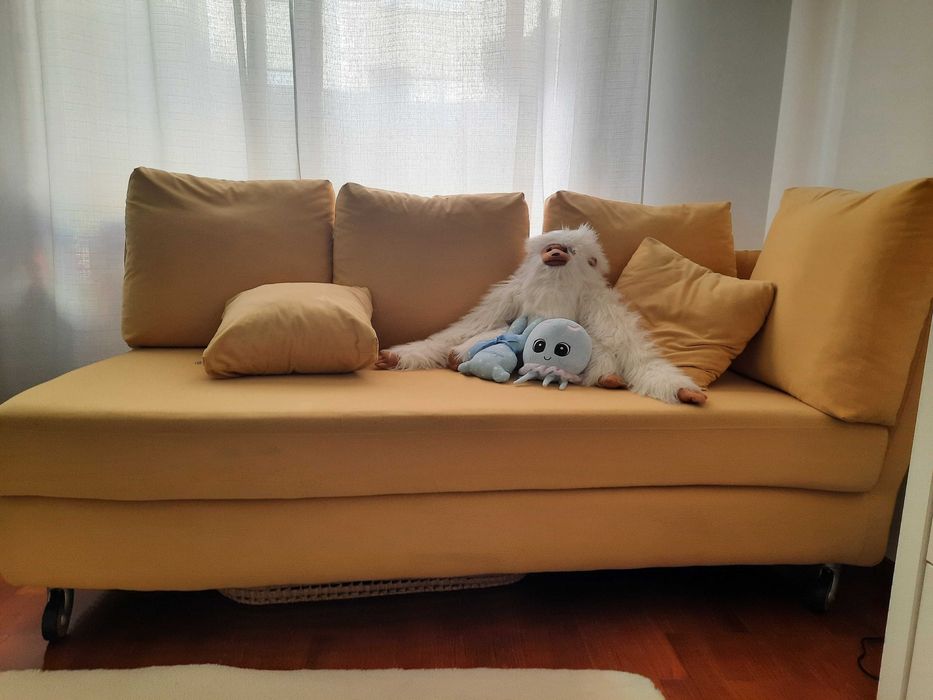 Sofa pele pêssego bonito elegante