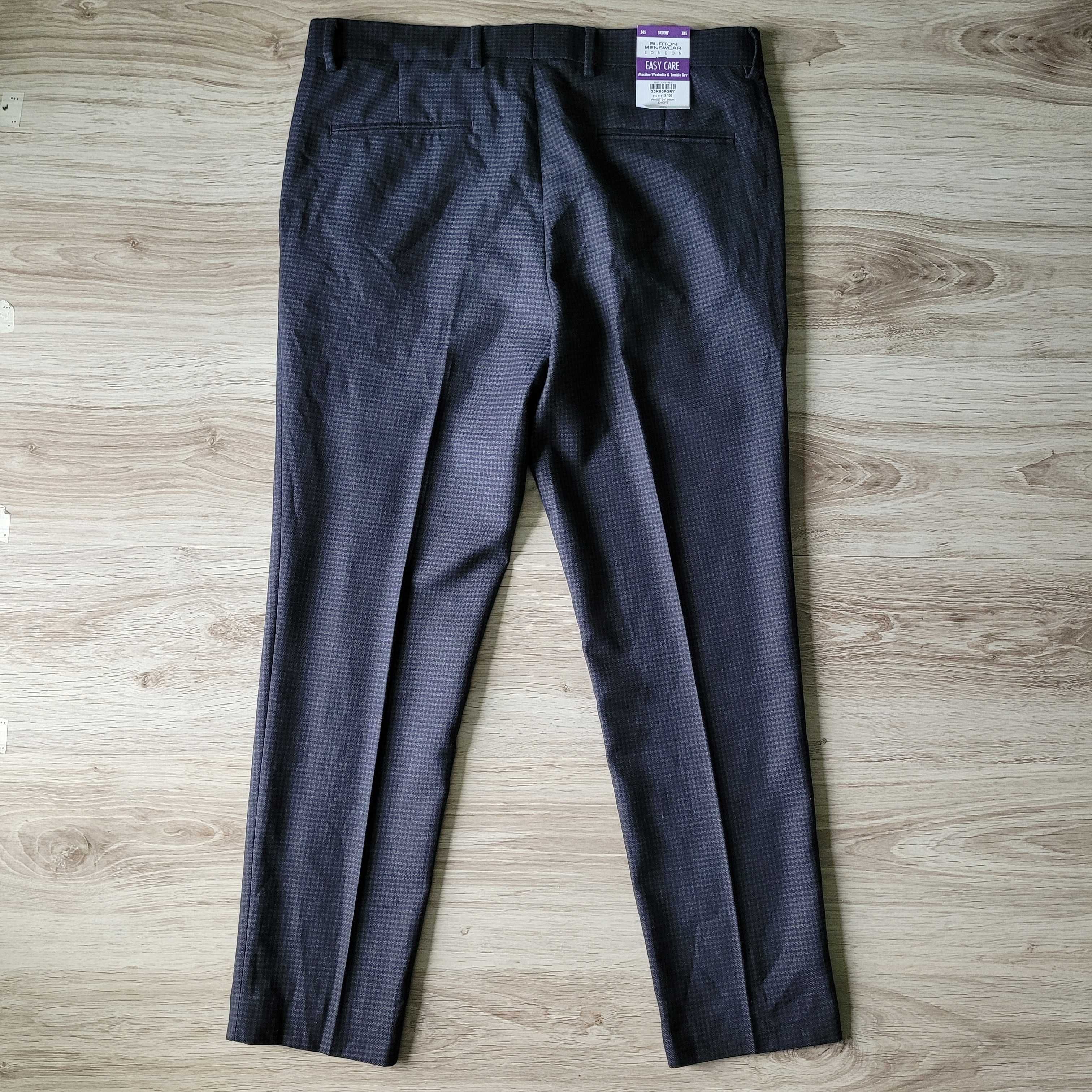 Burton 34S S-M Slim fit Skinny чоловічі штани брюки в клітку сині сірі