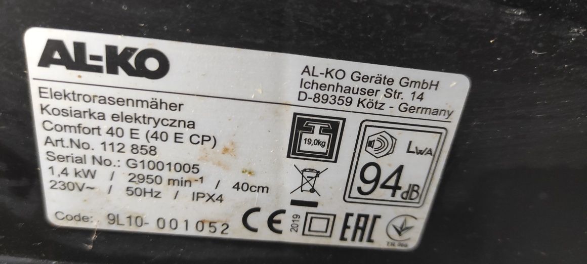 Kosiarka elektryczna Al-ko z indukcyjnym silnikiem 1400 W