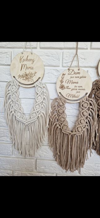 Makrama dzień mamy matki handmade boho prezent rękodzieło na ścianę