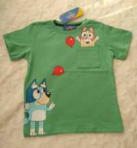 Koszulka Bluey kieszonka baloniki 104 T-shirt Blue Bingo ostatnia