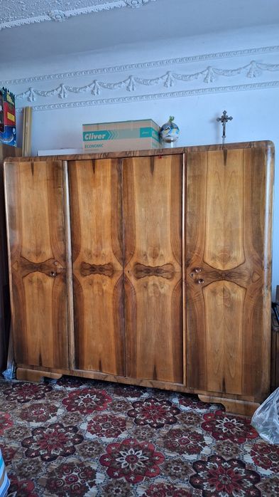 Piękna szafa drewniana 4-drzwiowa art deco 200x60x180H