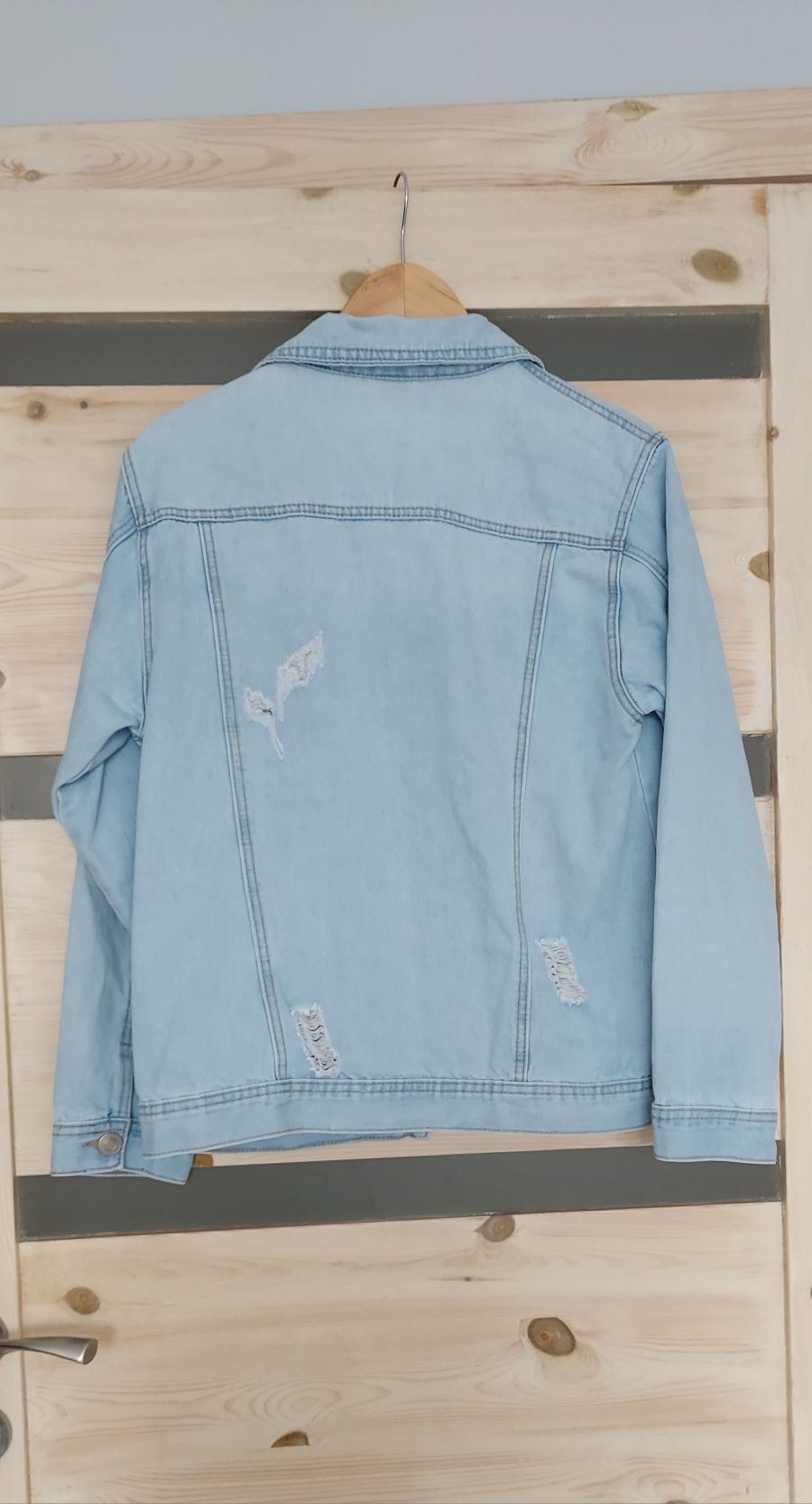 Kurtka jeansowa M oversize jasno niebieska