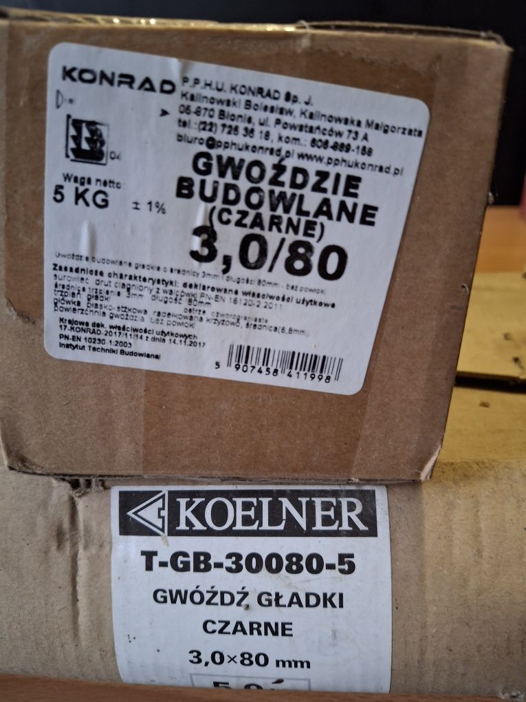 Gwoździe i podkładki