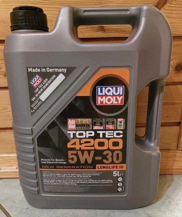 Olej silnikowy  syntetyczny Liqui Moly Top Tec 4200 5W-30, 5 litrów.