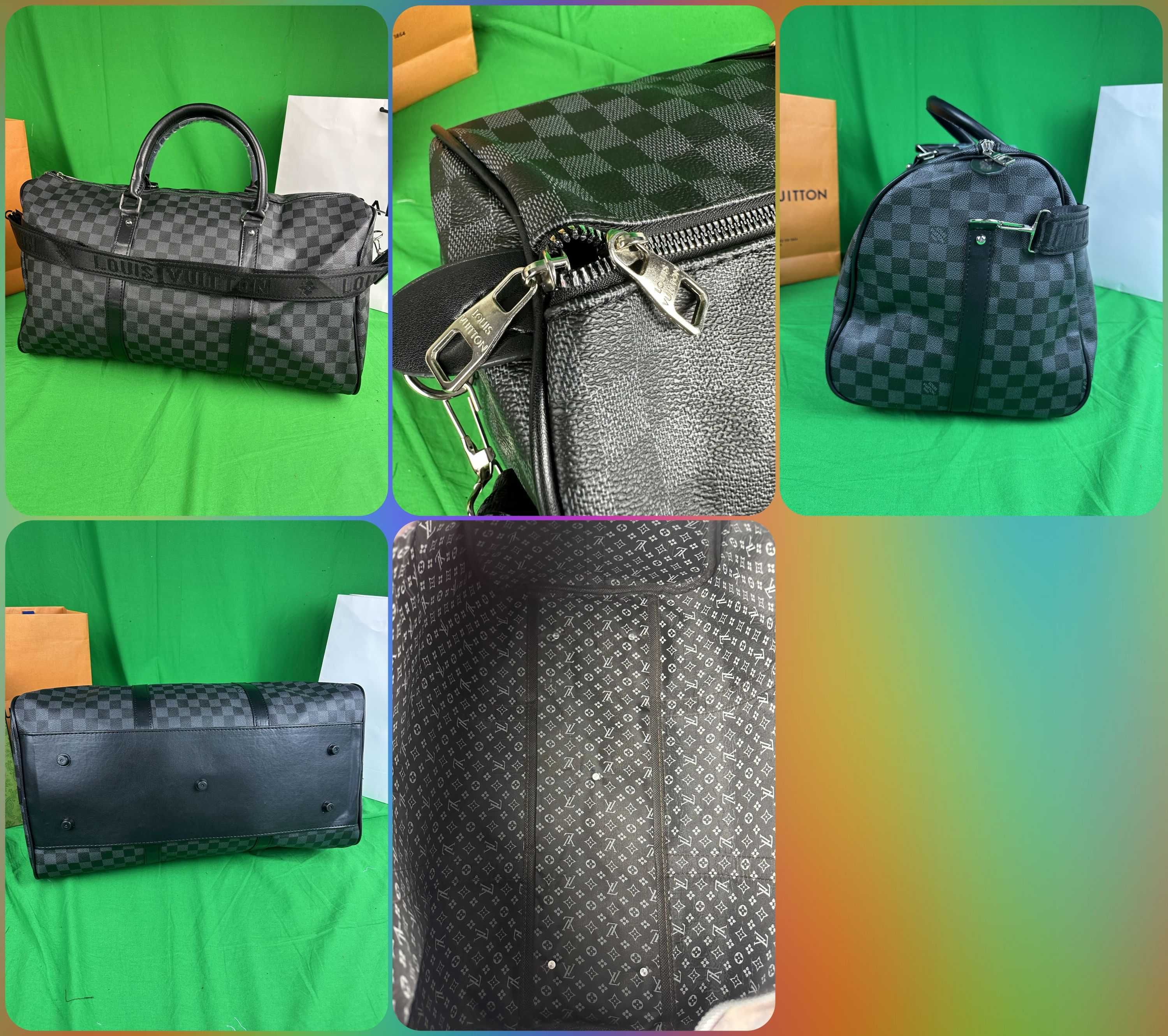 Torba podrozna silownia skórzana duza Louis Vuitton Premium LV kratka