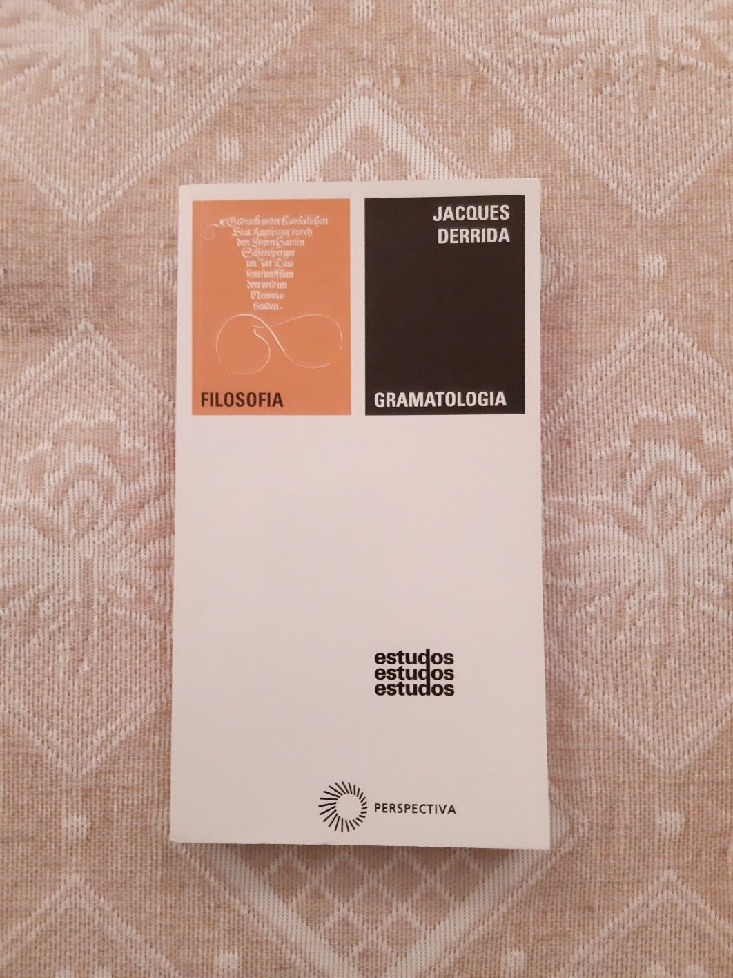 Vendo "Gramatologia", de Jacques Derrida.