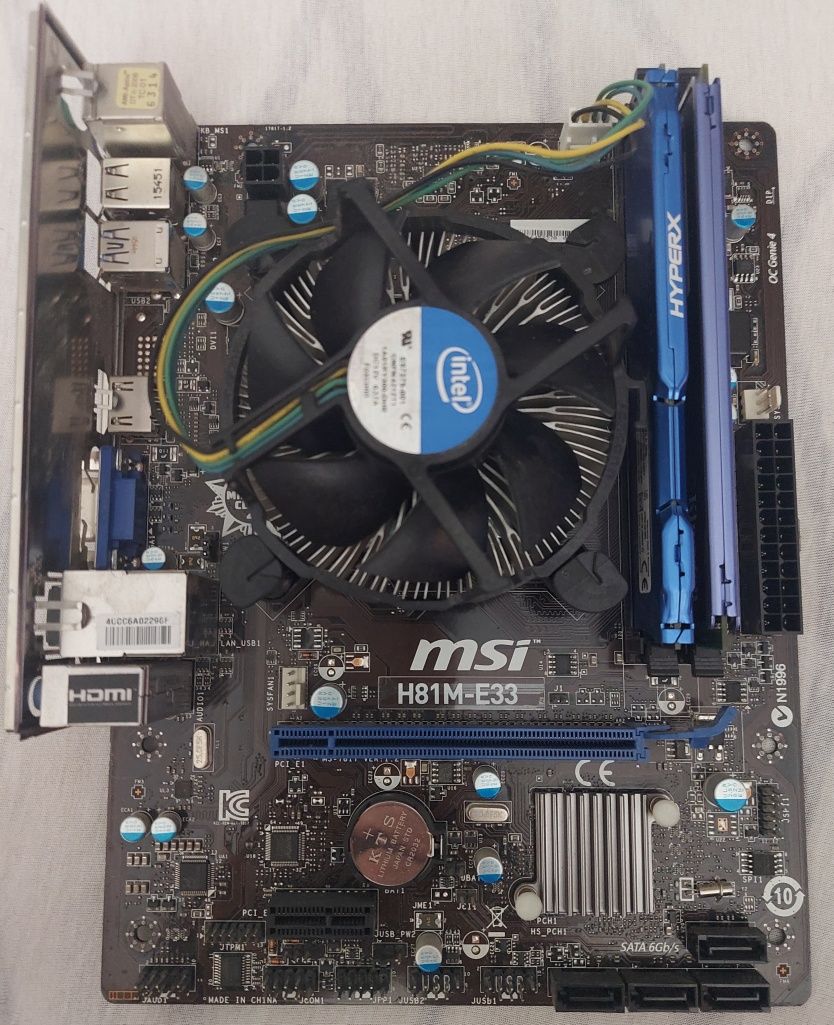 Материнська плата MSI H81M-E33 + Intel Core i5-4690 3.5GHz + 16GB DDR3