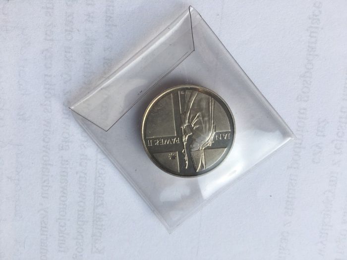 Srebrna moneta Jan Paweł II / 10000 zł / 1989 / Pastorał / Gruby Krzyż