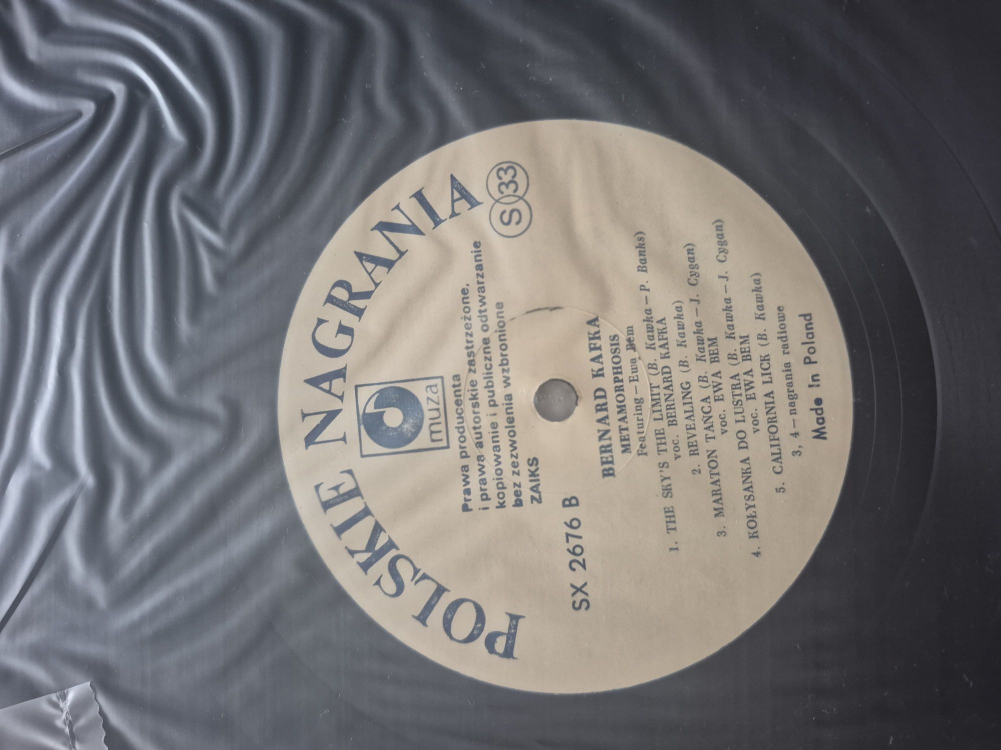 Płyta winylowa/Bernard Kafka+Ewa Bem-Metamorphosis/1989r./N.M .