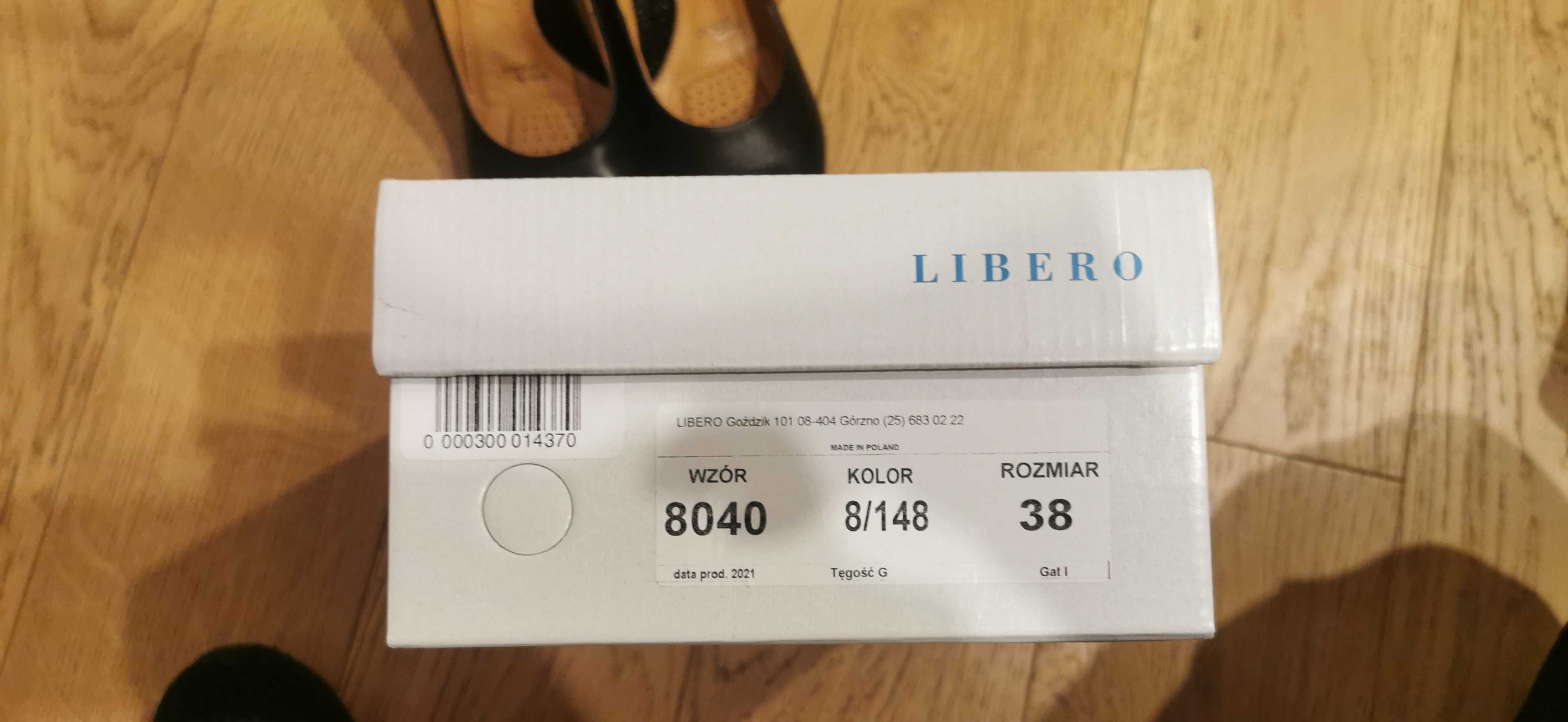 Półbuty Libero model 8040 czarne skorzane roxmiar 38