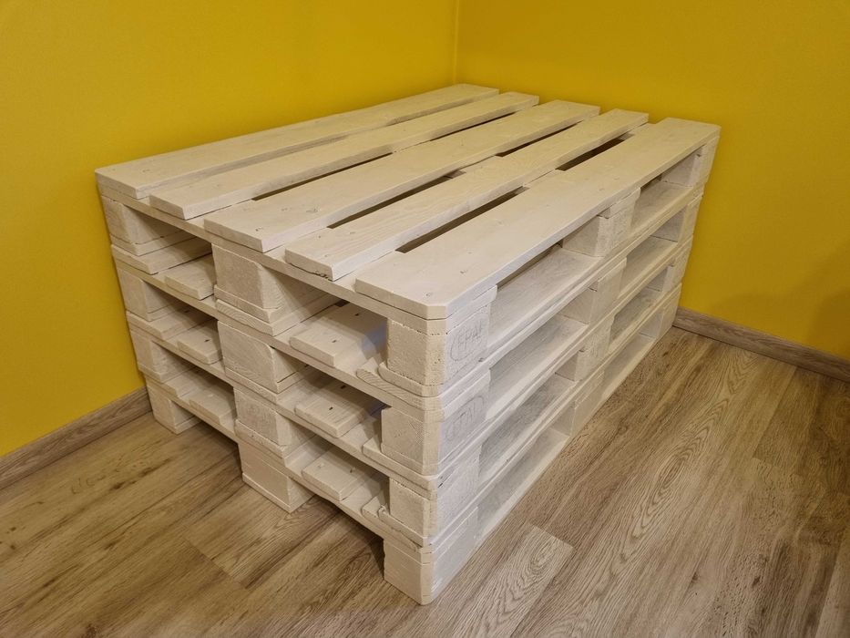 Paleta euro biała OSZLIFOWANA i pomalowana 120x80