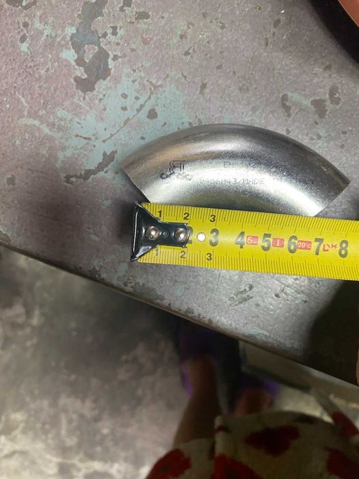 Відвід (отвод, коліно) із нержавіючої сталі. Італія.